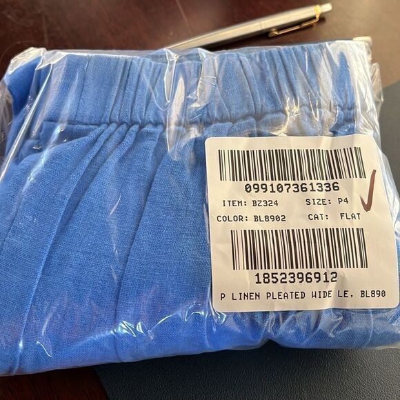 J. Crew Factory Linen-blend pleated wide-leg crop pant - Picture 2 of 3